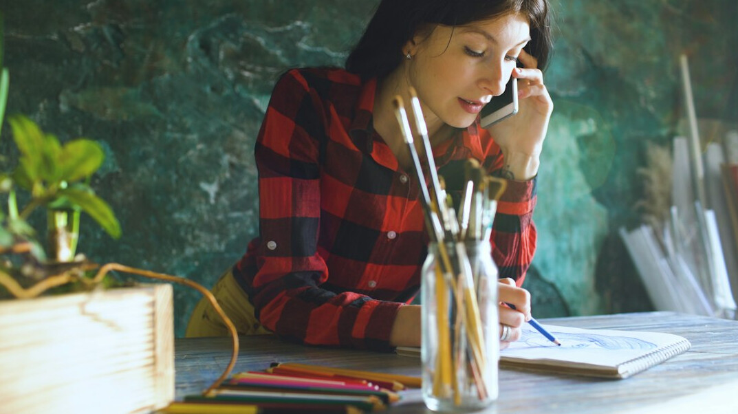 adult student studying at desk