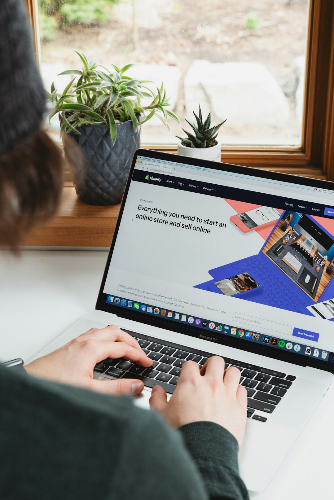 person reviewing skills on laptop