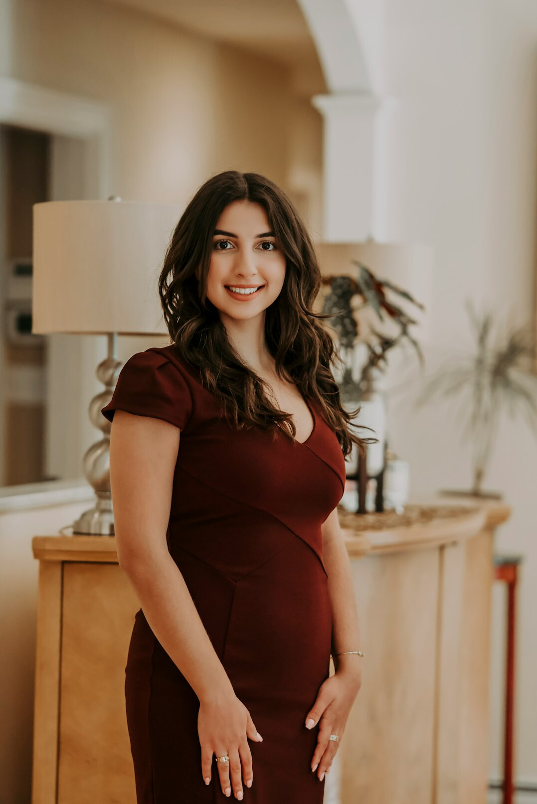 Portrait of a smiling professional woman with dark hair